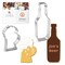 CookieCutter.com Bottoms Up 2 Piece Cookie Cutters Set, 6 in Beer Bottle, 4 in Beer Mug, Tin Plate Steel, USA